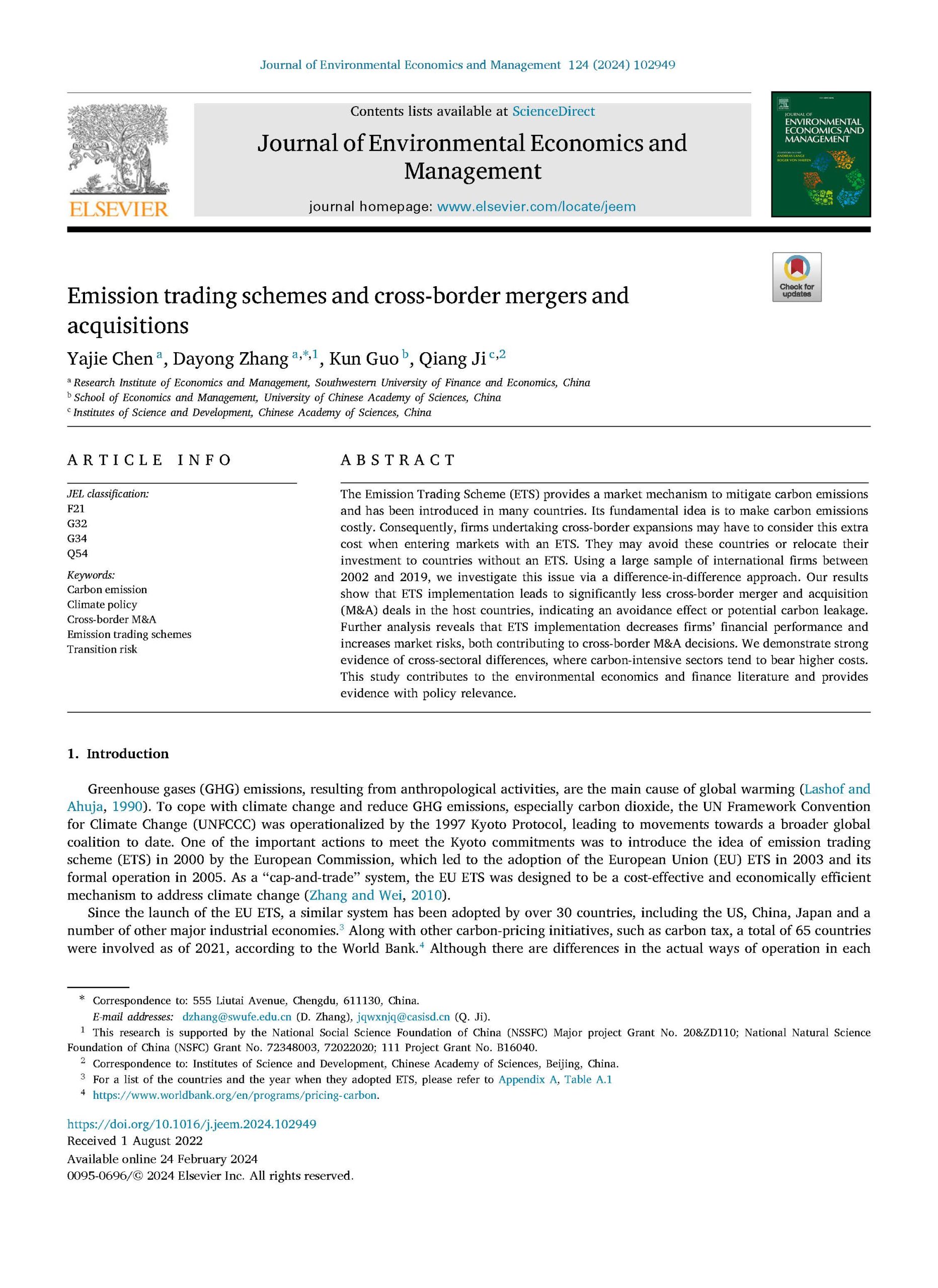 Emission trading schemes and cross-bordermergers and acquisitions_页面_01