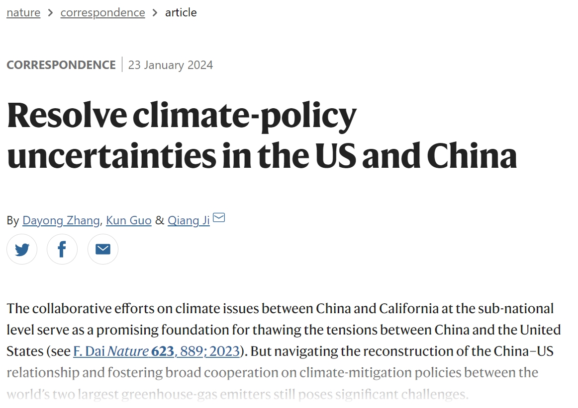 Resolve climate-policy uncertainties in the US and China